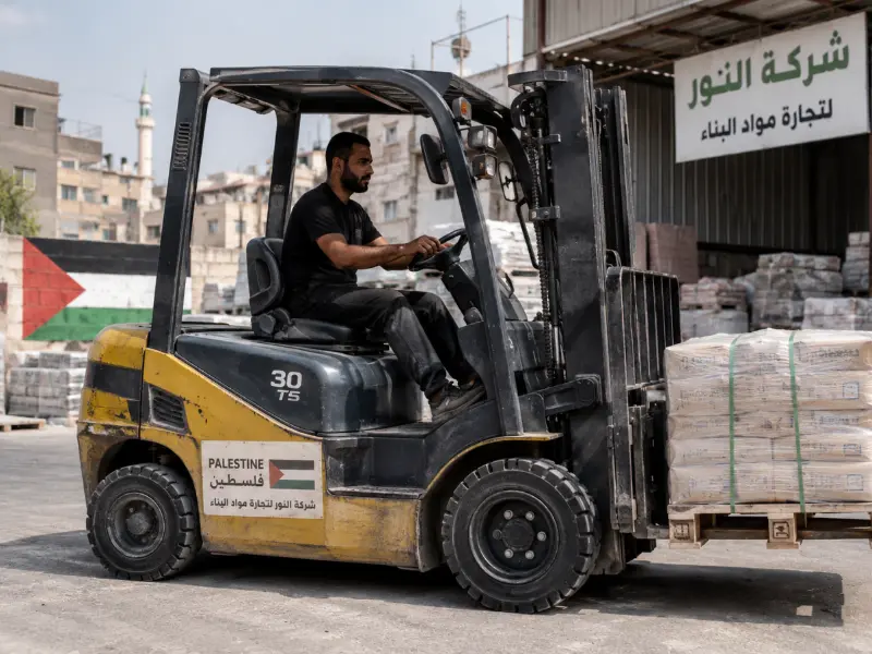 Applikationsfeedback på plats från en palestinsk gaffeltruckklient
